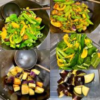 野菜炒め　茄子　オクラ　パプリカ　万願寺とうがらし